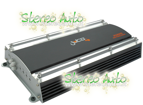 Amplificatore auto ad 1 canale mono, modello Juice Audio JA1800D, per subwoofer, in Classe D, immagine grande e dettagliata.