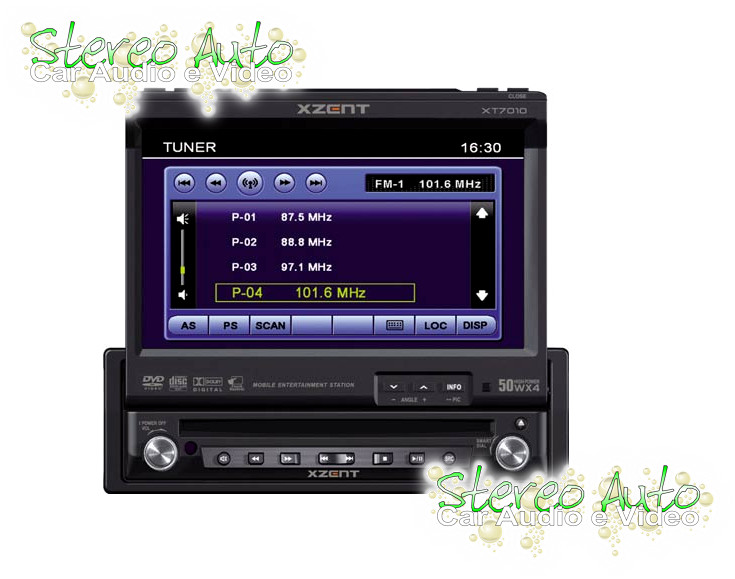 Autoradio Sinto Monitor auto motorizzato 1 din, CD DVD, Mp3 Wma, Ingresso audio Aux-In e 3 Uscite Pre-Out RCA per amplificatori e subwoofer, Touch Screen da 7 pollici, modello XZENT XT7010: terza immagine grande e dettagliata.