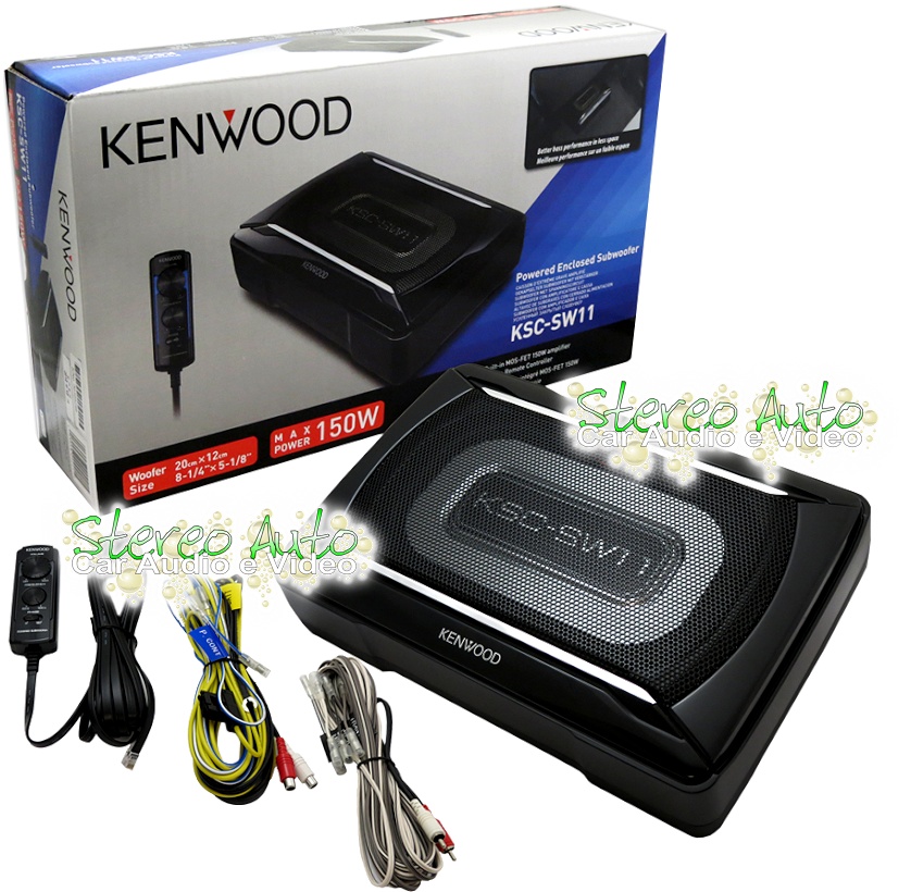 Subwoofer attivo amplificato sotto sedile per auto Kenwood KSC-SW11 seconda immagine grande e dettagliata