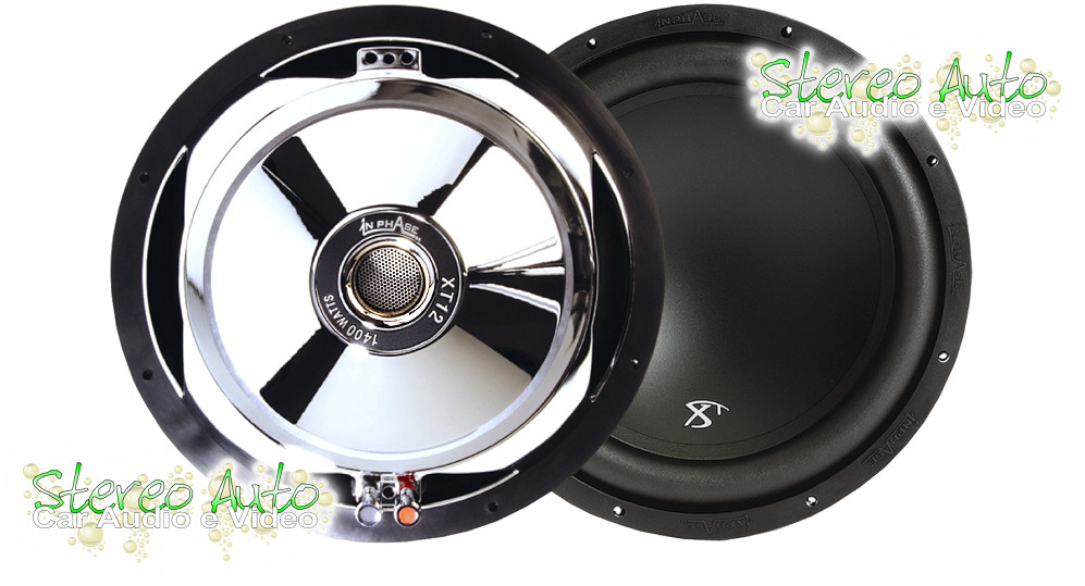 Subwoofer per auto da 30 cm, woofer diametro 12 pollici, modello In Phase XT12. Immagine grande e dettagliata.