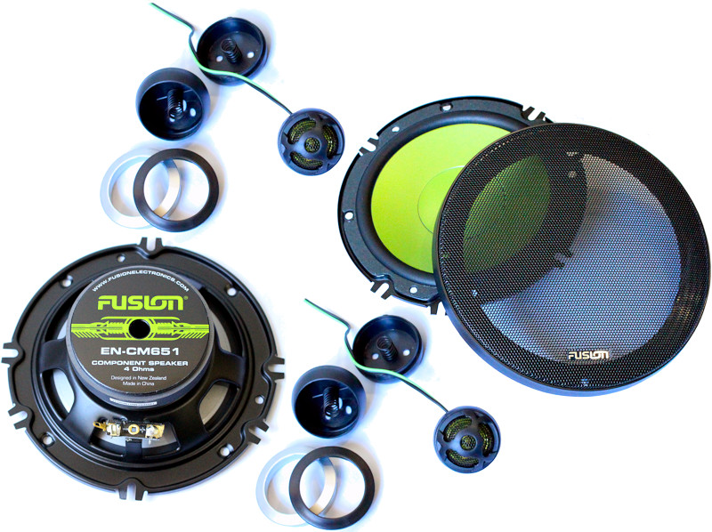 Altoparlanti per auto da 165 mm, kit 2 vie a componenti separati, modello Fusion EN-CM651, con woofer e tweeter, diametro predisposizione 16,5 cm. Vista principale.